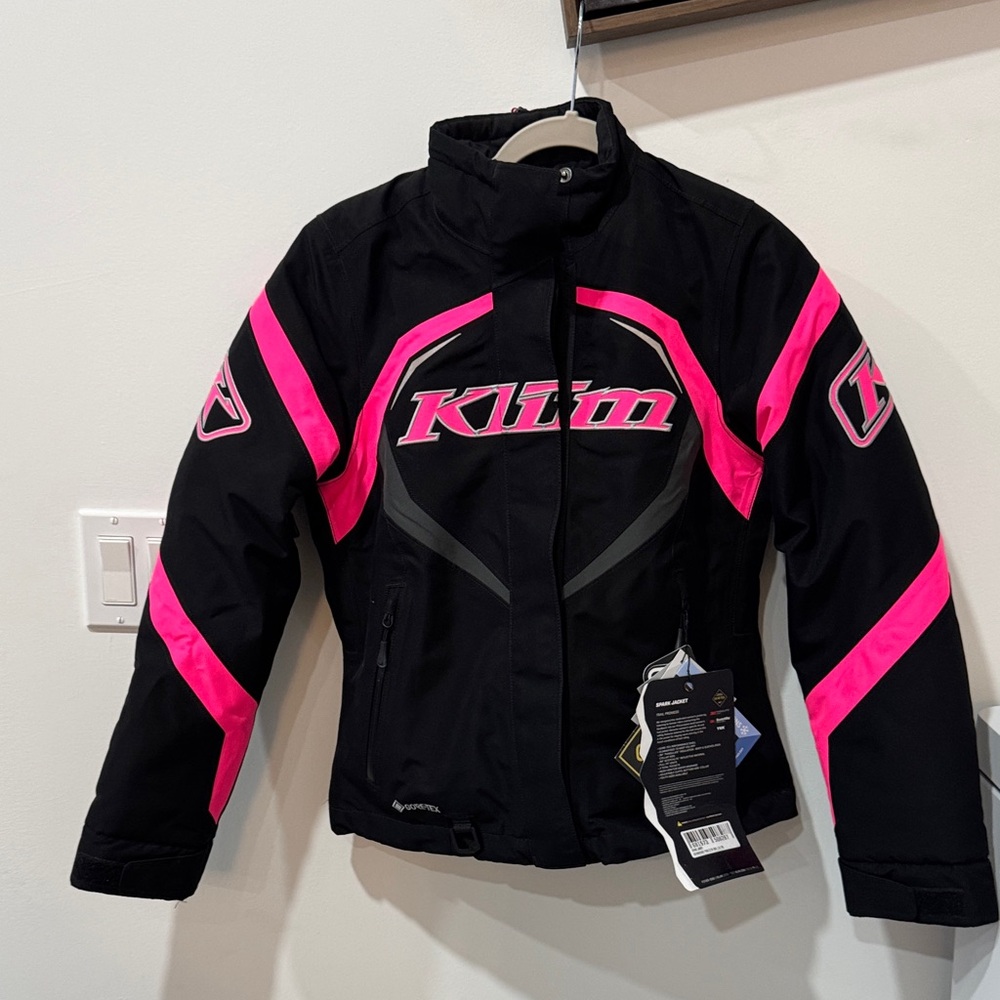 KLIM SPARK Jacket,Snowmobiling winter sports, knockout pink, black, asphalt. XS